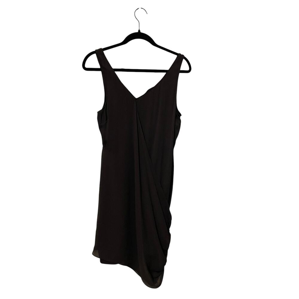 Alice + Olivia 100% Silk Brown Black Mini Slip Dress Size Large